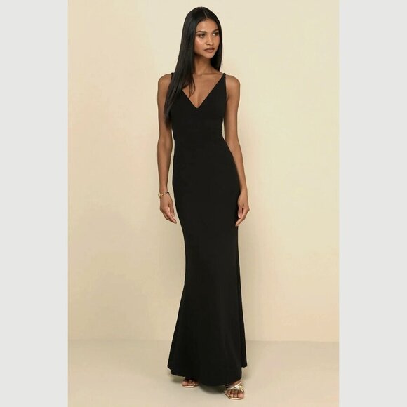 NWT Lulus Melora Black Sleeveless Maxi Dress Size Medium - Picture 1 of 11